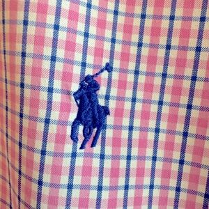 Polo Ralph Lauren pink Gingham check performance button-down.